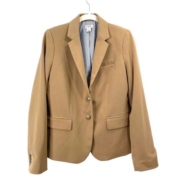 J. Crew Schoolboy‎ blazer jacket Sz 4 neutral tan caramel camel - Picture 2 of 10